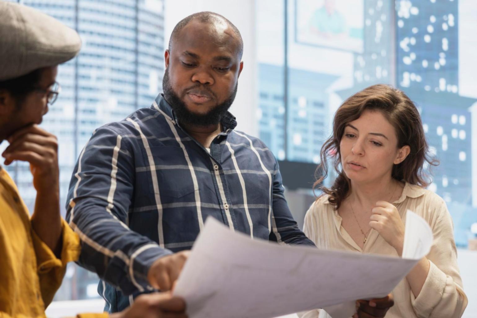 Local business owner using budget tracking dashboard